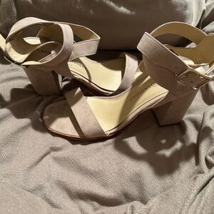 Chinese Laundry Beige Block Heel Sandals